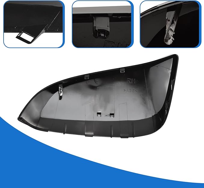 Glossy Black Door Rearview Mirror Cover Fits for Toyota 2013-2023 4Runner 2016 RAV4 HV 2013-2015 RAV4 87915-42160-A0 87915-42160-A1(Right passenger side)