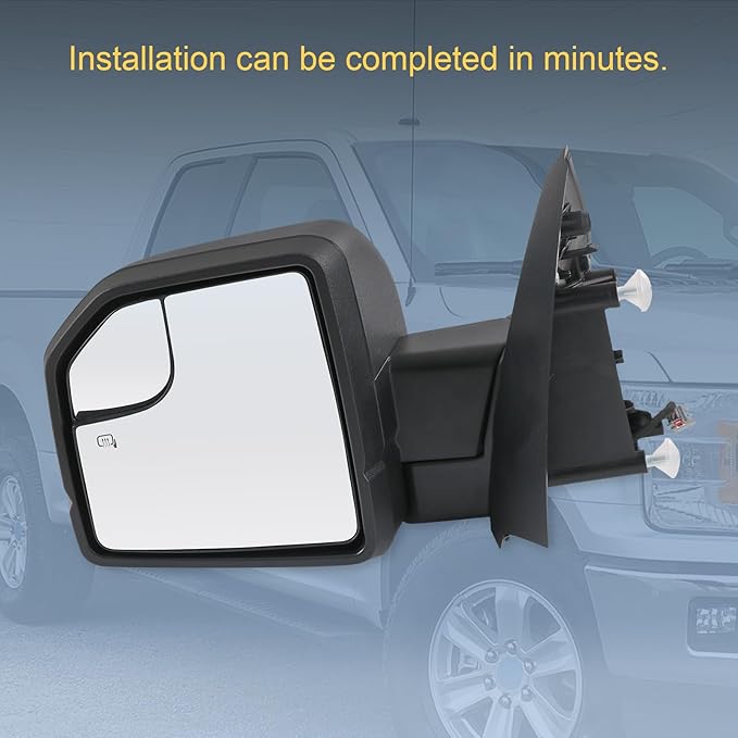 JDMSPEED Left Drive Side View Mirror Power Heated LED Signal Textured Black Left LH Compatible with 2015-2020 Ford F150 FL3Z-