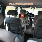 Ciieeo Car Headrest Organizer with Integrated Cup Holder and Tissue Box - Versatile Backseat Storage & Purse Hanger for Vehicle Interior Organization - Fits Most SUV & Sedans (Orange)