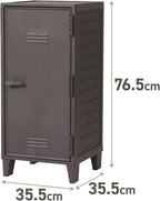 TENMA Dark Gray Locker-Shaped Storage Box, 14.0 x 14.0 x 30.0 inches, Fits Peg Cabinet, Vintage, Industrial, 4 Height Shelves