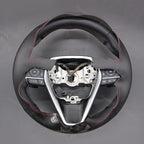 MEWANT Breathable Glossy Carbon Fiber + Black Microfiber Leather DIY Car Steering Wheel Cover for Toyota Camry 2018-2019 / Toyota Avalon 2019 / Toyota Corolla 2019-2020 / Toyota RAV4 2019