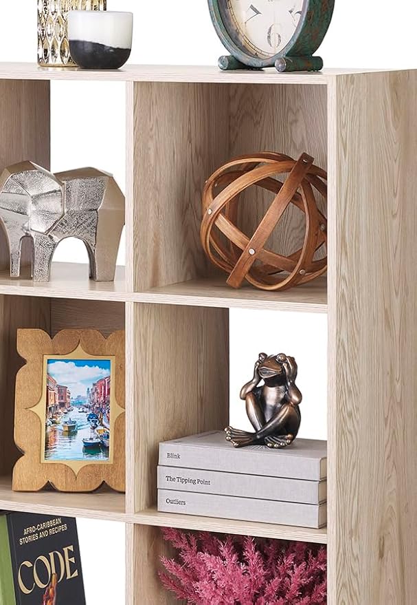 Whitmor 9 Cube Storage Organizer, Open Storage Display Bookshelf, Storage Cabinet for Living Room, Bedroom, Home, Office, Whi