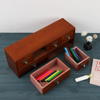 Apothecary Drawers Wooden Storage Box with 6 Drawers Vintage Countertop Wooden Drawers Apothecary Cabinet Library Card Catalo