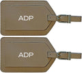 Personalized Monogrammed Leather Luggage Tags - 2 Pack
