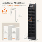Lifewit 10 Tier Over the Door Shoe Organizer with 19 Large Deep Pockets, Fabric Hanging Shoes Shelf for Closet, Dorm Storage,