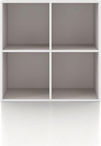 Homes: Inside + Out Apexa 4-Cube Storage Organizer Shelves, Stackable Wood Bookcase Fits Cubby Bins for Organization, Dorm Te