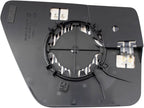 TRQ Left Driver Side Mirror Glass Heated Convex Snap On Compatible with 2021 2022 2023 Ford F-150 FO1324204