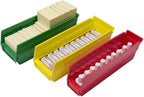 Akro-Mils 30120 Plastic Shelf Bins, Heavy Duty Storage Bins for Garage, Closet, and Drawer Organization, 12" x 4" x 4", Red, 