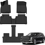 Auxko All Weather Floor Mats for Hyundai Palisade Hybrid 2026 7&8 Seats All Season TPE Accessories Guard Odorless Anti-Slip High Edge Floor Liners