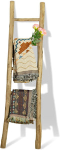 Fully Assembled Wood Ladder for Blankets, 5-Layer Structure Towel Rack, Farmhouse Style, Durable and Convenient Throw Blanket