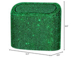 Sparkly Car Trash Car,Hanging Garbage Can with Lid Bling Rhinestone Trash Bin,Litter Container for Vehicle,Office,Home (Green)