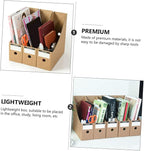 4pcs Lightweight Paper File Storage Boxes Desktop Document Organizers Bookcase Folder Holders for Office Desk Practical Stora
