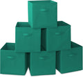 Casafield Set of 6 Collapsible Fabric Cube Storage Bins, Teal - 13" Foldable Cloth Baskets for Shelves, Cubby Organizers & Mo