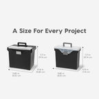 IRIS USA File Box with Lid File Organizer for Letter File w/Organizer-Lid, Water Resistant Document Box, Plastic Mobile Filin