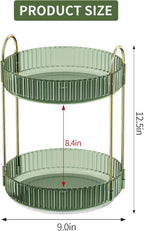 360° Rotating Makeup Organizer, Large Capacity Skincare Organizer, 2 Tier Cosmetic Skin Care Perfume Dresser Organizer, Fits 