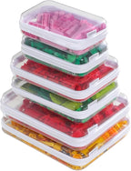 6PCS Clear Zipper Pouches, Small Christmas Item Storage Bins, Zippered Hard Pouch Double, Portable Makeup and Cosmetic Bag, K
