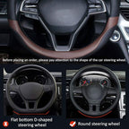 Car Steering Wheel Cover with Durable PU Leather, Universal 19 inch Fit for Car Truck SUV, Breathable Anti Slip Auto Steering Wheel Covers for Men and Women