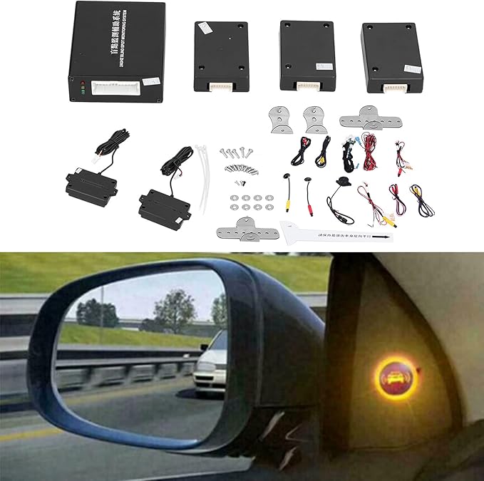 Auto Auxiliary Monitoring,24GHZ Blind Spot Detection Ultrasonic Sensor Kit Rear Cross Traffic Alert System for Car