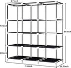 Portable Closet, 51 Inch Wardrobe Closet for Hanging Clothes with 2 Hanging Rods, 8 Storage Organizer Shelves for Bedroom, Du