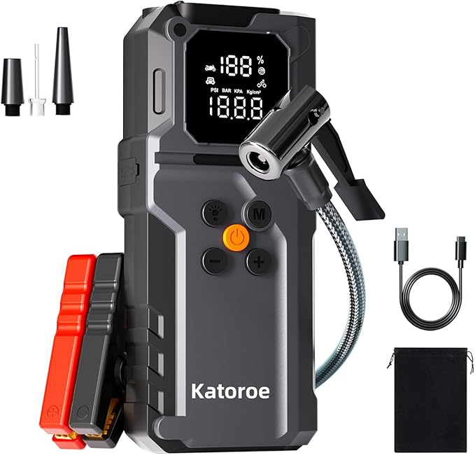 Jump Starter with Air Compressor 4000A Car Battery Jump Starter Portable (9.0L Gas/7.0L Diesel) 150PSI 12V Jump Starter Jump