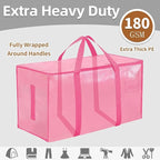 16 Pack-Extra Large Heavy Duty Moving Bags - Waterproof Storage Totes with Handles & Zippers, Foldable for College Dorm, Stor