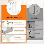 FYY Over The Door Hooks - 4 Pack Heavy Duty Dual-Hook Organizer Hanger with Non-Slip Rubber for Towels, Clothes, Hats & Bags 