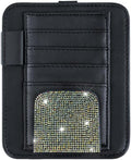Bling Car Sun Visor Organizer, Rhinestone Multi-Pocket Truck Visor Organizer Pouch with Visor Pen Holder,Glasses Holder,Universal Sunvisor Organizers for Most Cars SUVs -AB