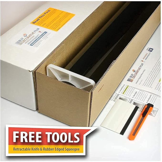 BDF NA05 Window Film Daytime Privacy and Sun Control Natural Black 5 (Very Dark) - 36in X 100ft