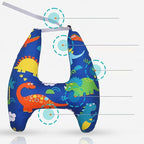 Car Seat Belt Pillow and Adjuster Kit for Kids, Travel Pillow Headrest Neck Support Cushion Seatbelt Cover and Safety Strap Protection Pad for Body Protector Rest (Dinosaurs)