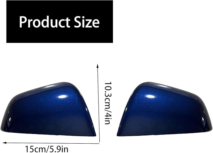 Compatible with Tesla Model Y Side Mirror Cover Replacement 2021 2022 2023 2024, Left & Right Side Rearview Mirror Cover Cap for Model Y Accessories(blue)2pcs