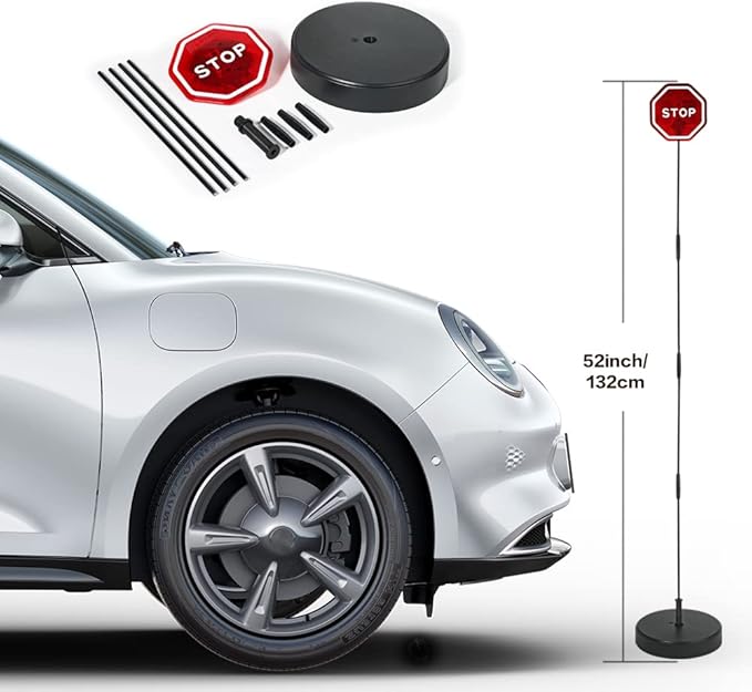 LED Light Parking Stop Sign,Smart Parking LED Garage Flashing Warning Stop Sign, Parking Assist LED Stop Sign Parking Assistant with Flashing Signal for Garage