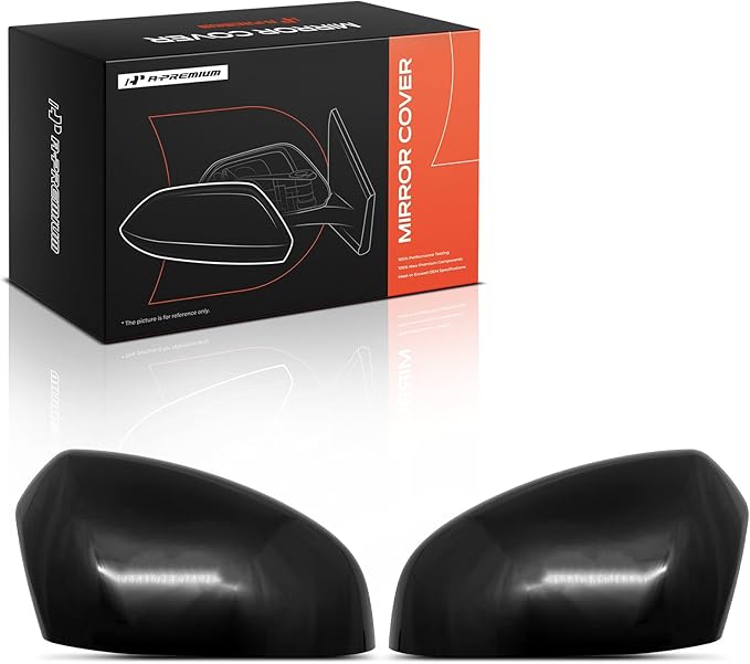 A-Premium 2 PCS Driver and Passenger Side Rearview Mirror Covers Caps - Compatible with Honda HR-V 2023 2024 2025 - Smooth Black, Without Turn Signal Hole