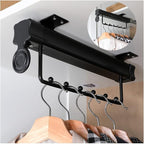 Pull Out Clothes Rail Extendable Pull Out Closet Rod - Wardrobe Pull-Out Trousers Rack, Pull Out Pants Rack Adjustable Closet