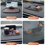 Upgrade Multifunction Car Anti Slip Mat with 360° Rotatable Phone Holder,Temporary Parking Number & Anti-Slip Dashboard Pad,M