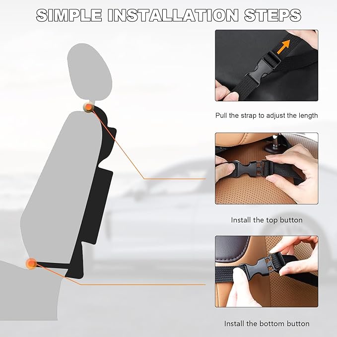 2PCS Car Backseat Organizer, Oxford Car Back Seat Protecter Kick Mat with Touch Screen Tablet Holder, Waterproof Automotive Seatback Storage Bag with Multi Functional Pockets (Large Pocket)
