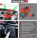 Jump Starter Adapter for Milwaukee M18 18V Li-ion Battery Powered with 12V Jumper Cables &Clamps for 3.5L Vehicles,Portable Car Charger Jump Starter (Battery not Included)