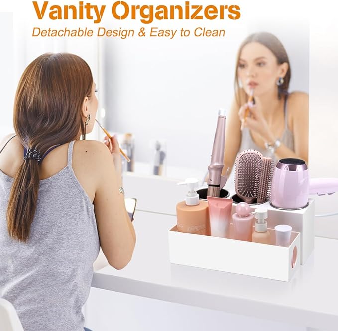 GFWARE Hair Tool Organizer - Bathroom Vanity Organizers and Storage, Hair Styling Accessories Hot Tools Organizer Hair Dryer,