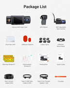 Vantrue New N4S 3 Channel Dash Cam, Front Rear Inside 2.7K+1440P+1440P Dashcam for Cars, Front and Rear Dual Channel, PlatePi