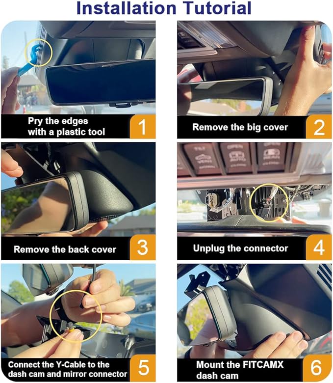 Fitcamx 4K Dash Cam Suitable for RAM 1500 (Model B) 2019-2024 Rebel Big Horn Laramie Tradesman TRX Classic, OEM Look, 2160P U
