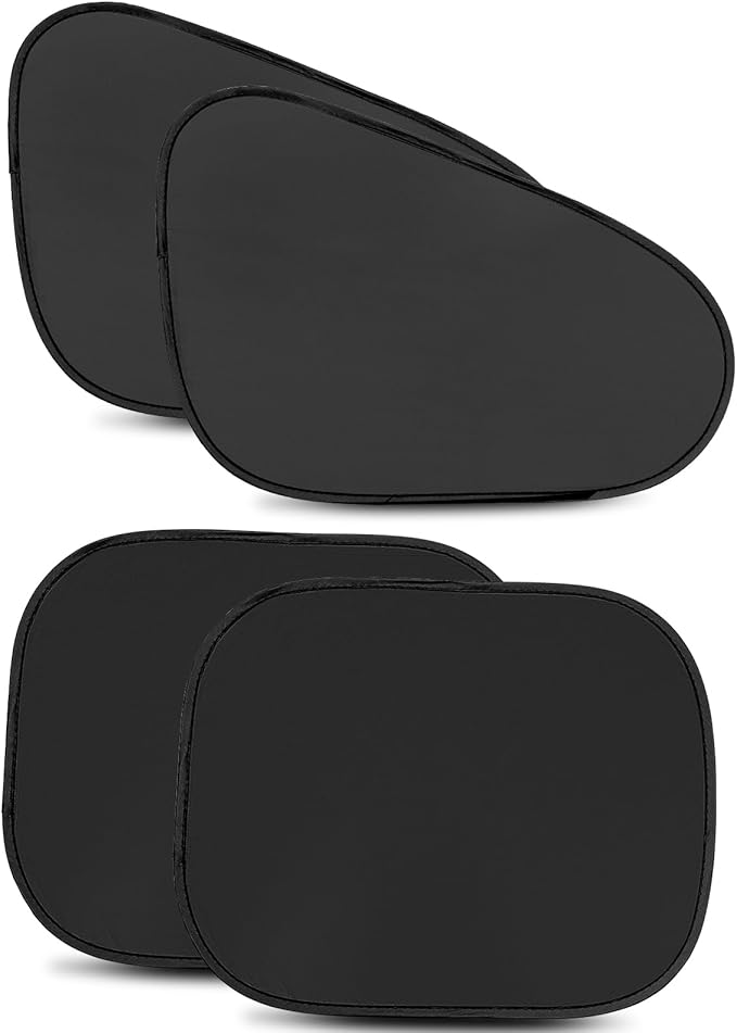 Kwak's 4 Pack Window Sun Shade for Car Baby - Sunshade Blocker, Glare Shield and UV Rays Protection for Your Kids - Side Windows Screens for SUV Truck (Front +Rear Window)