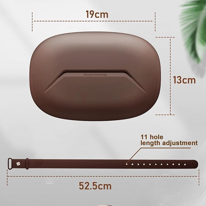 Car Tissue Holder,Silicone Tissue Box Cover with Adjustable Strap,Car Tissue Box Organizer for Backseat, Center Console and Sun Visor(7.4 * 5.1 * 2.5in)