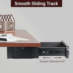 Under Desk Drawer 15.7" x 11.8" x 4.3", Under Desk Pull Out Drawer with Lock and Keys, 4.3” & 7.5” Optional Bracket Height, S