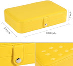 LANDICI Small Jewelry Box for Women Girls, PU Leather Travel Jewelry Organizer Case, Portable Jewellery Storage Holder Displa