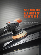 SPTA 10 Pcs Detailing Set, 5Pc 6 inch Buffing Polishing Pads, 1 Microfiber Finish Pad, 1-16 oz Polishing Cleaner, 1 Conditioning Brush, 2-16"*16" Microfiber Towel. for Dual Action and Rotary Polishers