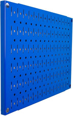 Wall Control Pegboard Wall Organizer Tiles Modular Blue Metal Pegboard Tiling Set - Four 12-Inch Tall x 16-Inch Wide Peg Boar