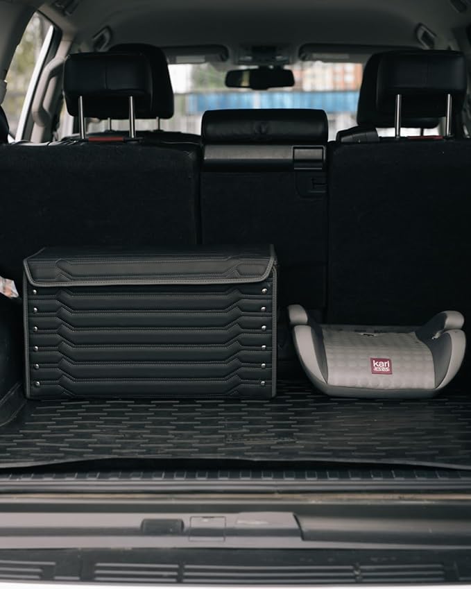 Owleys Car Trunk Organizer For Shoes - Storage Crate For SUV, Sedan Or Truck - Foldable Cargo Bin For Travel Gear & Sports