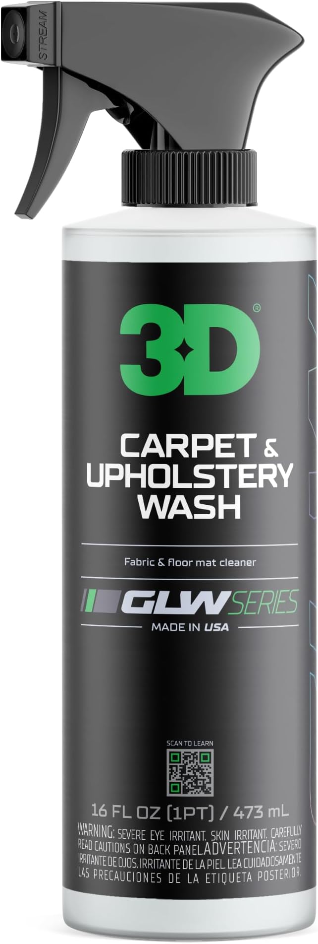 3D Carpet & Upholstery Cleaner, GLW Series | Ultra Powerful Stain Eliminator | Car Carpet, Seats, Floor Mats | Hyper Thick Fo
