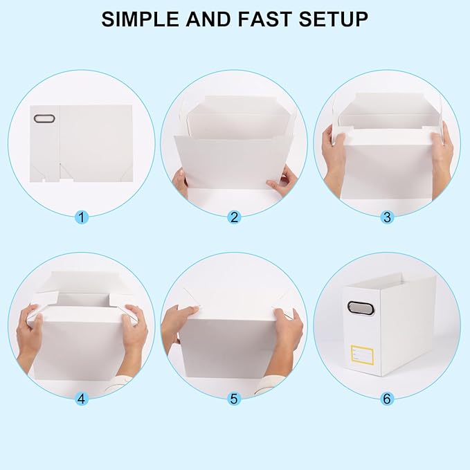 Collapsible File Organizer Box with Handle,12.20x5.11x9.84Inches, Filing Organizer for Home or Office, Small Portable File Bo