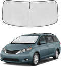 Windshield Sun Shade for Toyota Sienna 2011-2020 Front Window Shade Custom Fit Sienna Accessories Sun Visor Foldable Shade Blocks UV Rays Summer Must Have Car Accessories