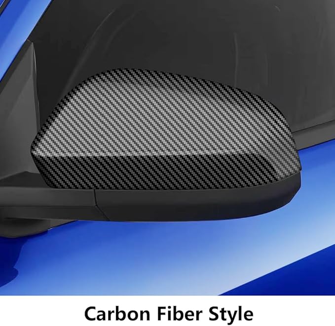 Chrome Carbon Fiber Style Car Side Door Mirror Trim Cover for Toyota Tacoma 2024 2025 2026 and 4Runner 2025 2026 (Rearview None Turn Signal Lamp）Auto Exterior Decorations Accessories Decor Kit